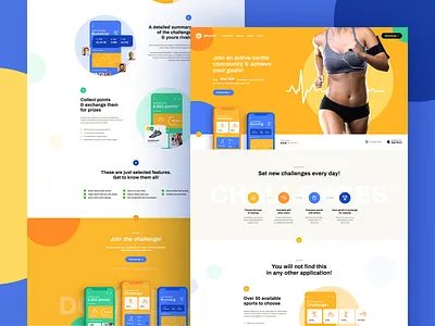 BeCardio 🚴‍♂️🏃‍♀️ agency animation app branding design illustration landingpage minimalist mobile mobile design onepage poland running ui ux visiontrust web webanimation webdesign website