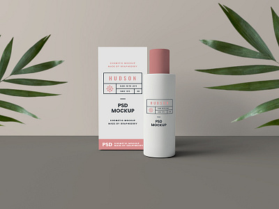 Cosmetics Packaging Mockup bottle box cosmetic download free freebie mock up mockup package psd showcase smart object