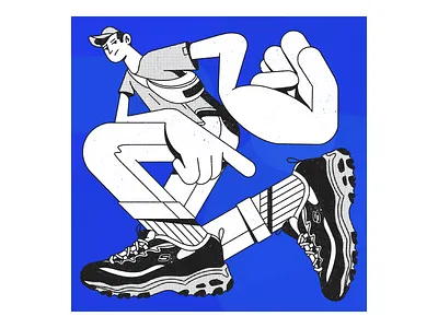 👟 character dots editorial illustration illustration pattern procreate sketchers sneaker streetwear texture