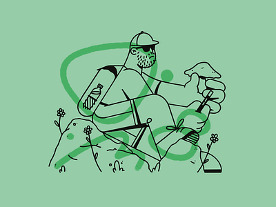 🍄 abstract adventurer character dots editorial illustration illustration mushroom nature pattern procreate streetwear texture