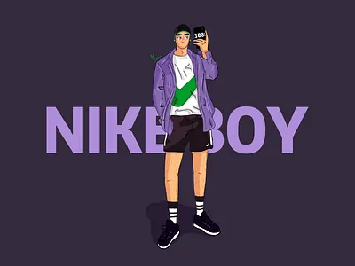 Nike Boy ui ux 卷筒纸 品牌 商标 图标 应用 插图 活版印刷 设计