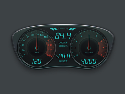 app for OBD app design instrument panel ui