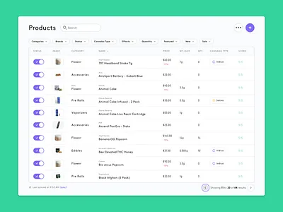 Cannabis Product Menu by Dispense cannabis cannabis ecommerce cannabis menu cannabis product catalog cannabis products dispense marijuana marijuana ecommerce tables
