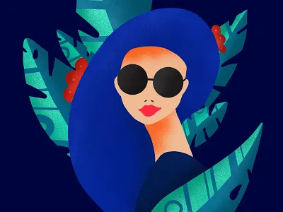 Illustration of a Woman art design dribbble illustration illustration art illustration design leaves onboarding procreate art procreateapp wallpaper woman