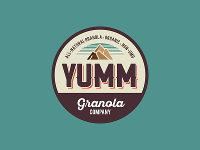 Yumm Granola adventure dailylogochallenge food logo granola graphic design healthy food logo logo design mountain nature typography vintage vintage badge vintage logo wilderness