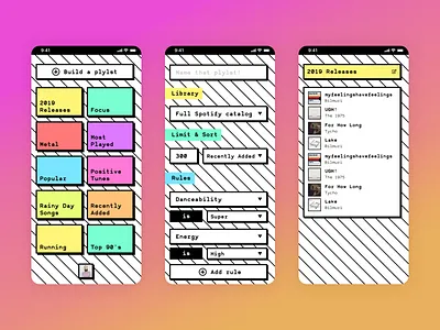 PLYLST mobile UI mobile ui ui design