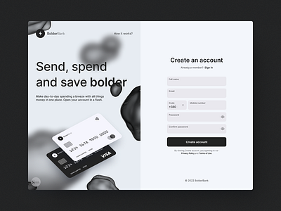 Sign Up Form | Daily UI 001 bank banking create account credit card daily ui design desktop finance interface registration sign up sing in sing up form typography ui ui elements user interface web web design website