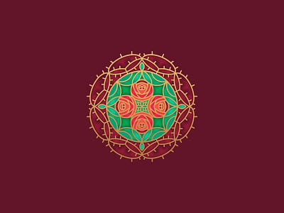 Rose of Sharon - Wallpaper illustration rose sketch stained glass symmetry wallpaper