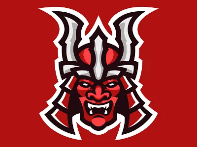 SAMURAI MASCOT LOGO angry art branding designer e sport esport graphic design icon japan japanese logo logotype mark mascot samurai sport sport logo sports logo team