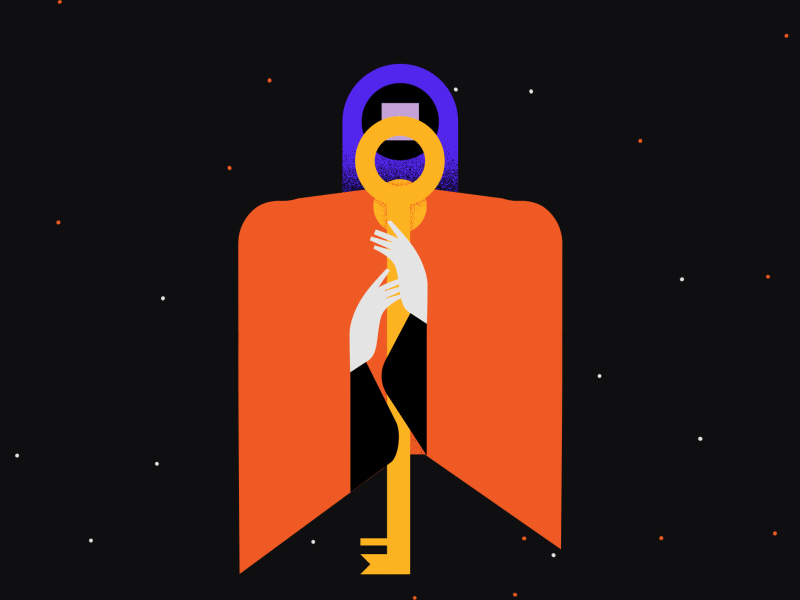 The Gatekeeper aftereffects animation behance character gif illustration loop motiongraphics palette