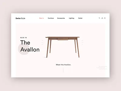 Swiss Style New In Page box brief decor design digital flat furniture minimal page product scandi style swiss ui web website