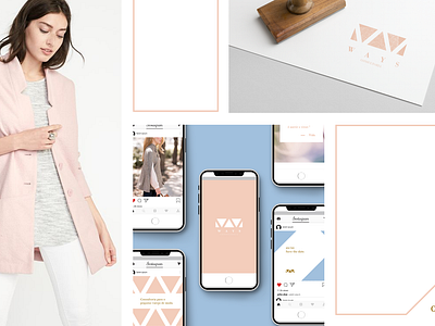 Ways Brand Identity 01 app brand branding classic classy delicate design fashion geometric girls icon logo mobile pink rose stamp typography ui web woman