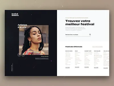 Festival Roulette artists branding dates design festival music search typography ui ux venue venues website