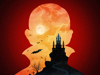 Count Dracula 1931 bats castle count dracula halloween horror lightning monster moon movies silhouette vector