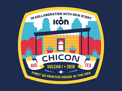 ICON Mission Patch III 3d printer badge illustration mission patch simple technology vector