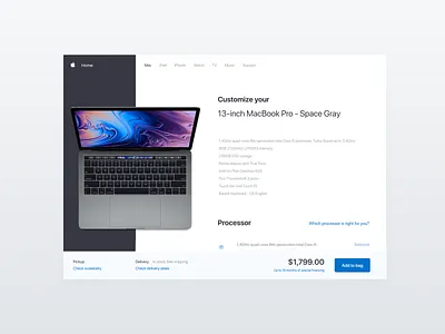 E-Commerce Shop - Single Item (Daily UI #012) 2d apple concept daily ui daily ui daily ui 012 dailyui dailyui 012 dailyui012 dailyuichallenge ecommerce item macbook ui ui design uidesign ux design uxdesign webdesign website
