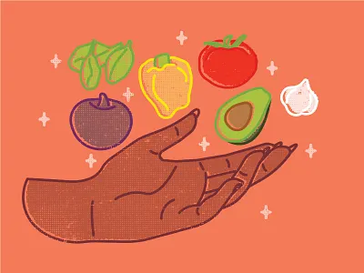 Food Magic baking color cooking food hand illustration ingredients texture