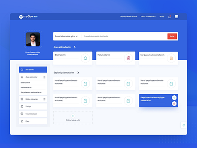 myGov Dashboard Concept asan service base branding building construction construction website design download forms free illustration interface kit navigation people service themplate ux web