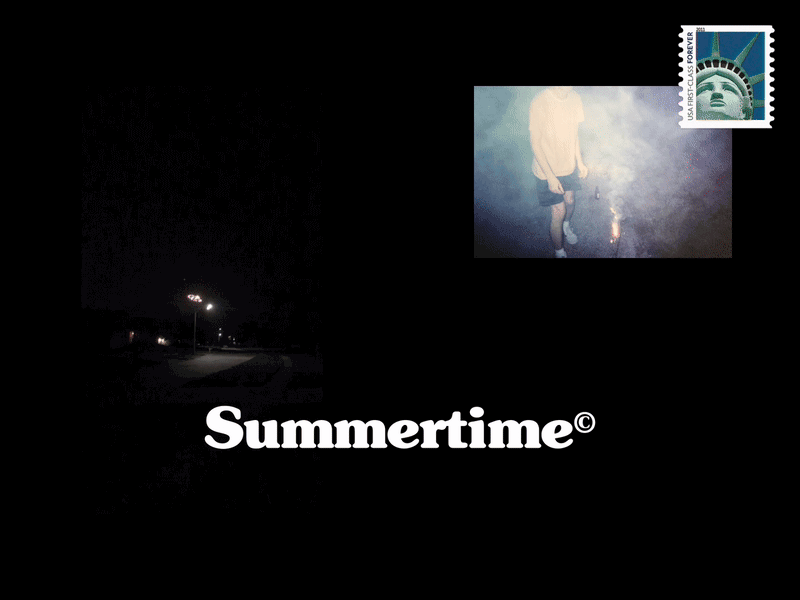 summertime brutalism brutalist firework gif july nostalgic photography postcard retro summer type typography