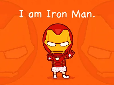 I am Iron Man 2d avengers cartoon character design icon illustration iron man marvel