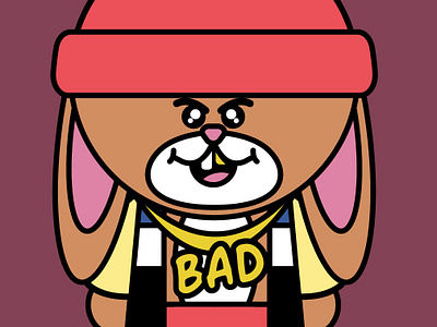 Bad Bunny cartoon character illustration illustration art minimalism vector art vector illustration