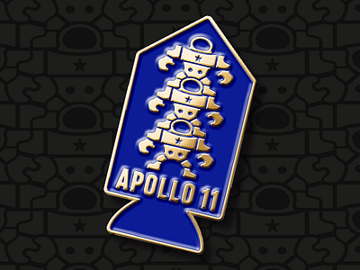 50 years of man landing on the moon apollo 11 enamel pin tessellation