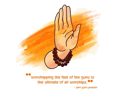 Guru Purnima ashirwad character design fullmoon guru hand handmade illustration night purnima quote text vector