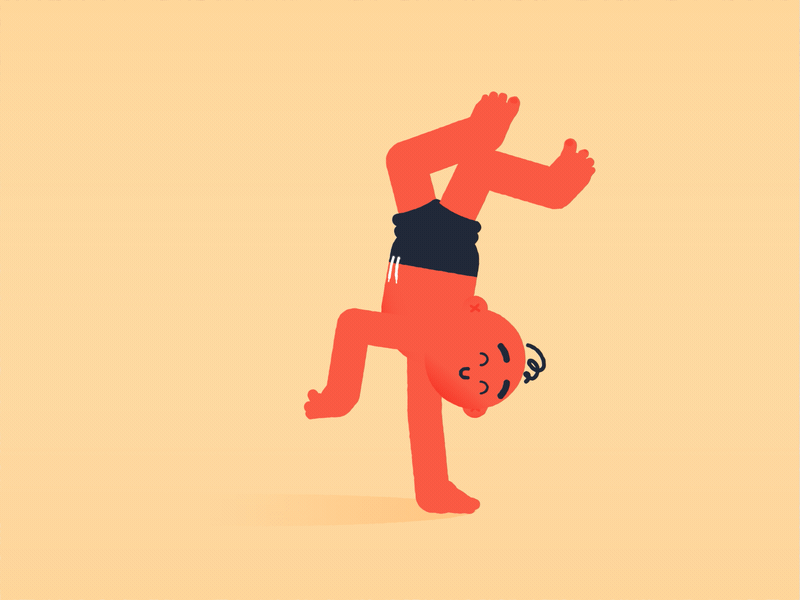 Handstand Walk! 2d after effects animation character design gif handstand illustration vector walkcycle