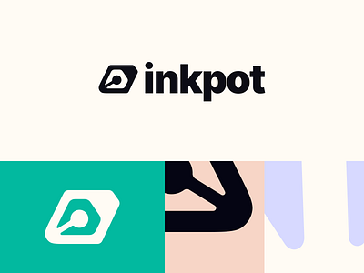 Inkpot branding brand branding clean colorful colourful copywriting identity illustration ink inkpot logo minimal pastel pen startup subscription vector writing