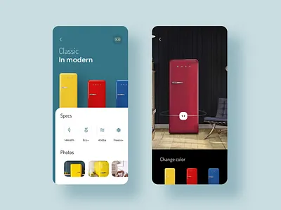 SMEG Fridge UI app augmented reality augmentedreality design fridge inteface ios ios app minimalistic ui uidesign
