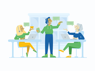 Customer Service Illustration characters color design graphic design illustration marketing product design product designer ui