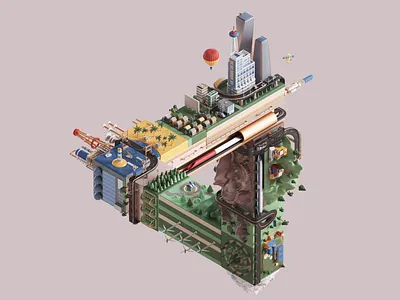 Mitsubishi 3d abstract ad adobe advertising animation architecture c4d cgi cinema4d colors commercial design geometric geometry illustration photoshop print render set