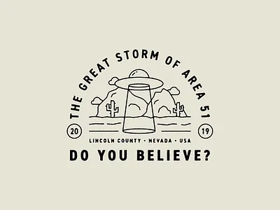 The Great Storm Of Area 51 aliens area 51 badge lineart logo
