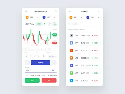 Trading Terminal - App app bank bitcoin card charts cryptocurrency dashboard ecommerce graph interface mobile money product project statistics terminal trading ui ux