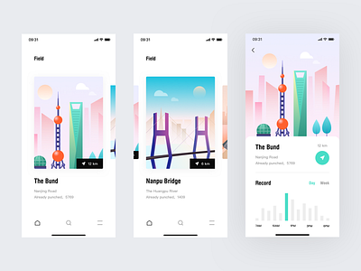I like the style of Shanghai. ui ux 上海 应用 插图 设计