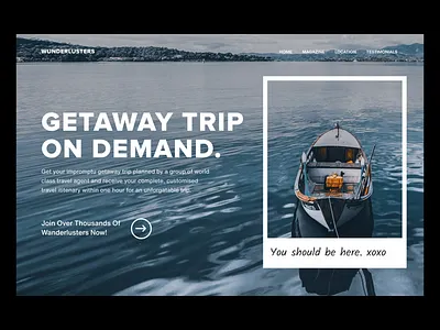 Hero for Wunderlunsters.co app branding business design hero instagram landing minimal poloroid simple travel travel agency travel app ui uiux ux vector web website websites