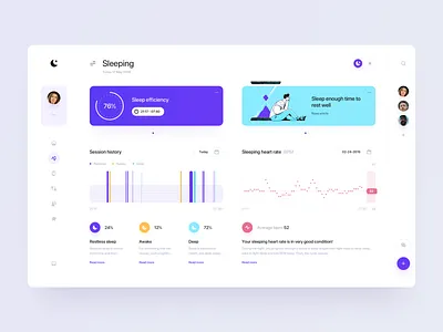 Sleep analysis dashboard analytics app chart clean dashboard data graph history interface learn management menu navigation overview sleep statistics summary tracker ui widelab