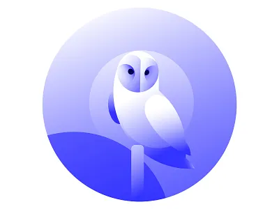 owl birds blue gradient illustration minimal owl vector