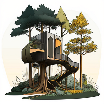 Treehouse concept art 01 concept art illustration