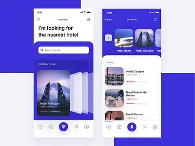 Travel App UI app blue card design gradient illustration imge travel travel app ui ui ux ux