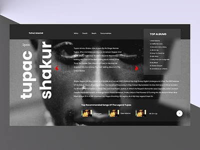Tupac Shakur 2pac 2019 2pac clean ui design flat minimal pack tupac ui user experience user interface ux web