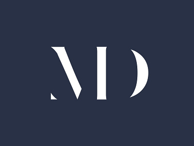 MD logo brand identity branding graphic contrast custom dark icon identity letter logo logomark m d mark monogram personal symbol text type