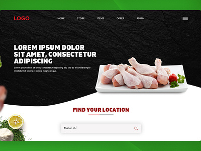 Meat website mock landing page meat online store ui ux website design