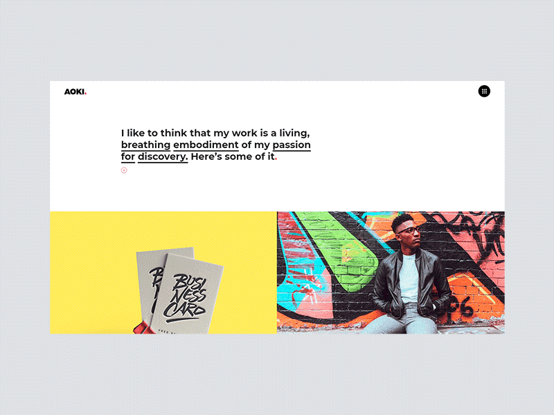 Aoki - A Bold Multipurpose Creative Theme animation bold creative design fashion gallery graphic hello dribbble interface minimal modern portfolio showcase slider transition ui urban ux web website