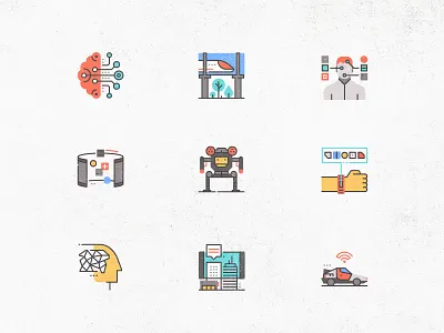 Futuro Next Icons / Technology Pack business communication concept flat future futuristic human icon icons set illustration line logo neural robotics simple symbol technology transport vector wearable