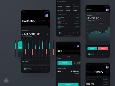 Cryptocurrency app - part 3 bitcoin blockchain coin crypto wallet cryptocurrency dark app dark ui ios mobile app mobile ui plat4m ui wallet
