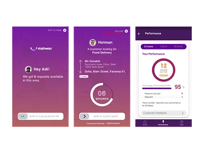 Driver App for Qatar's Food Delivery app design ui ux