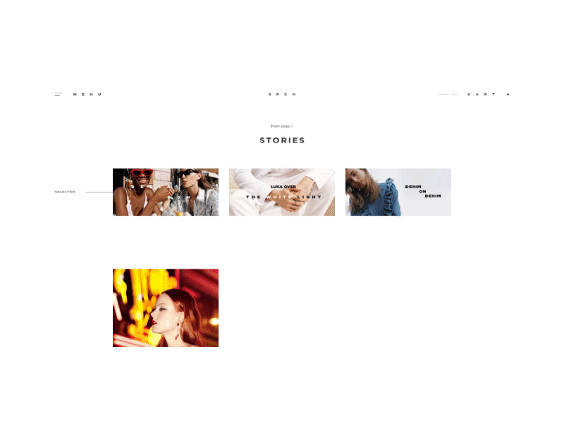 Parallax Stories Concept. Zara 04. animation concept ecommerce interaction landing parallax parallax scrolling principle redesign screen scroll scrolling ui uiux ux web design zara