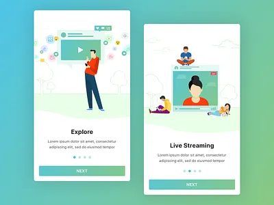 Social Networking Walkthrough Design Concept app concept design experience interface ios mobile onboarding ui ui design user experience user interface ux ux design walkthroughs