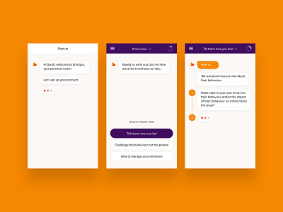 Emoquo - Digital Coaching App app design ui ux